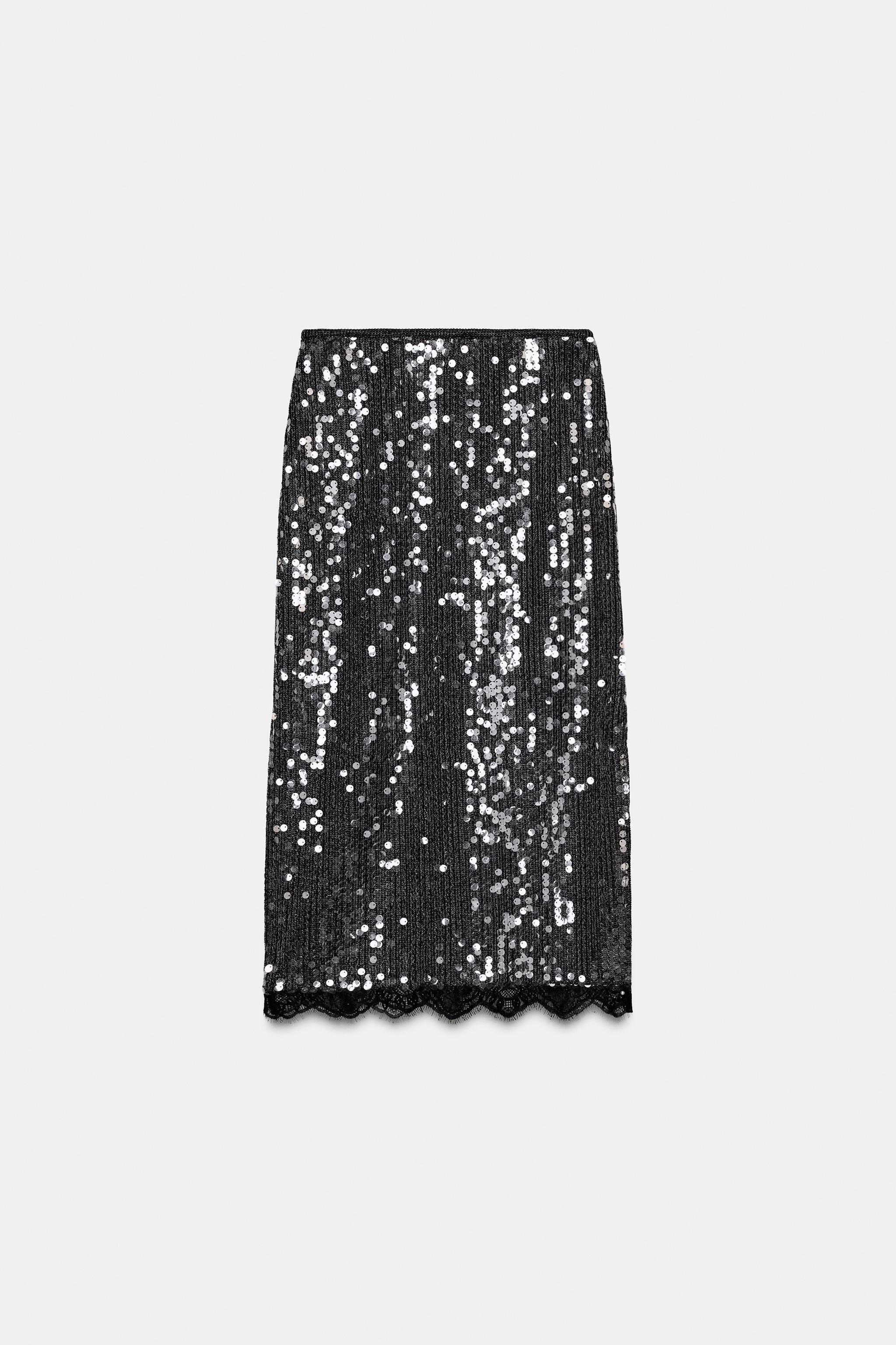 SEQUIN LACE SKIRT ZW COLLECTION